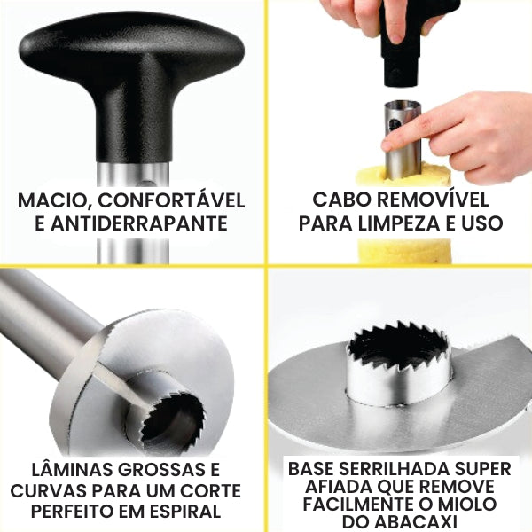 Descascador de Abacaxi Espiral em Aço Inox