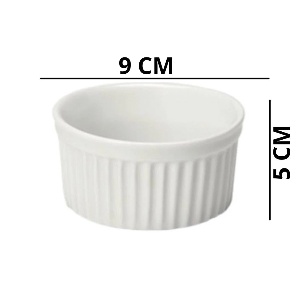 Kit 4 Ramequim Porcelana Canelado
