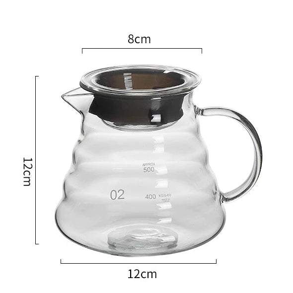 Cafeteira com Filtro de Vidro Borossilicato Com Tampa 600ml