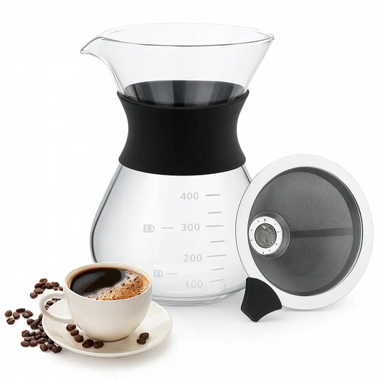 Cafeteira de Vidro com Filtro Inox 400ml