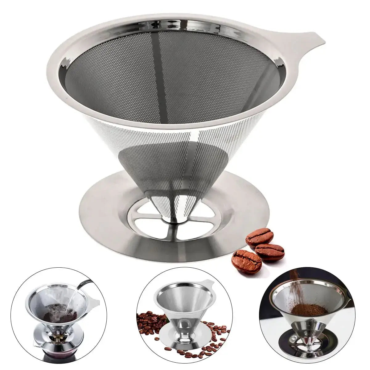 Coador de Café Aço Inox Reutilizável
