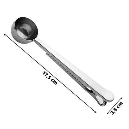 Colher Medidora de Café Inox com Prendedor Clipressia