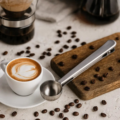 Colher Medidora de Café Inox com Prendedor Clipressia