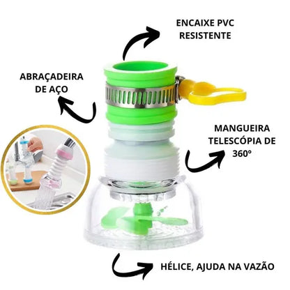 Extensor de Torneira Flexível Com Filtro