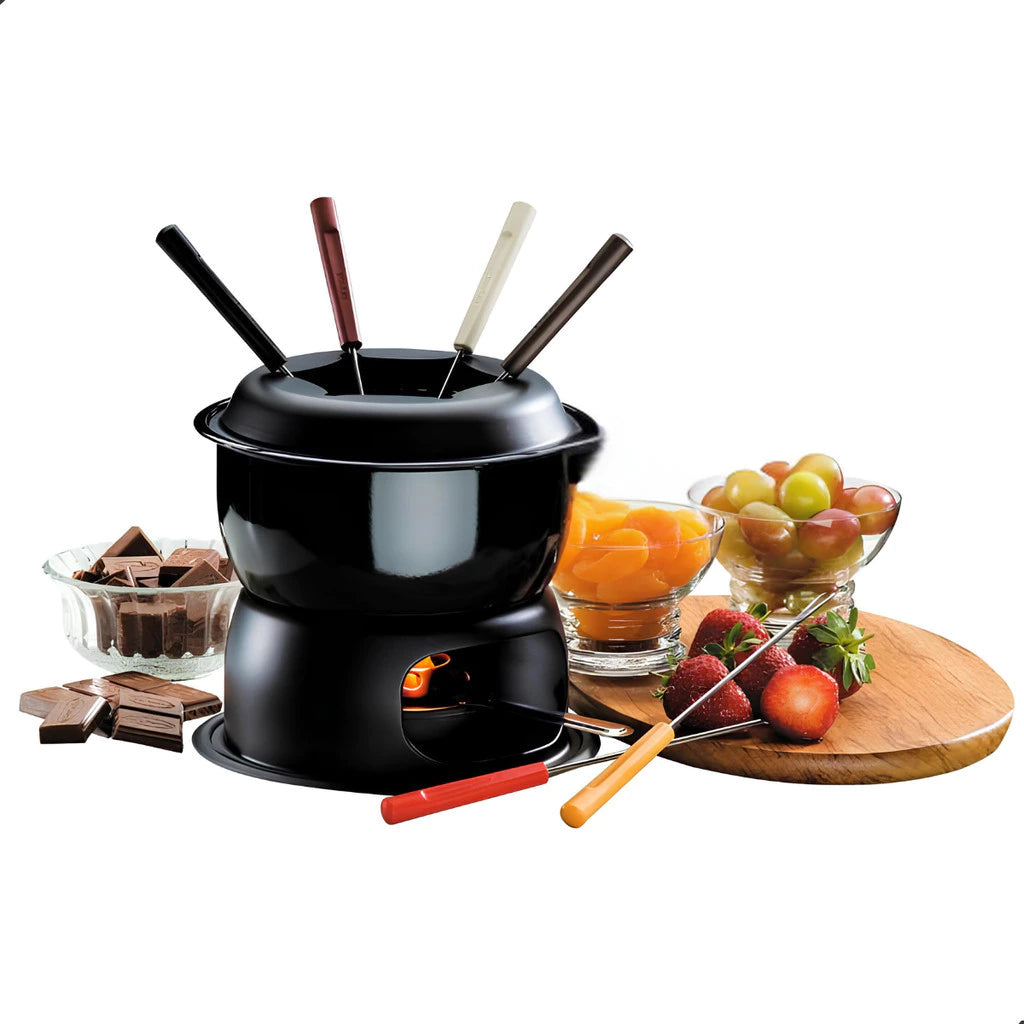 Panela de Fondue Inox Com 11 Peças FondueSet