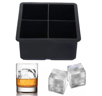 Forma de Gelo de Silicone Grande 4 Cubos