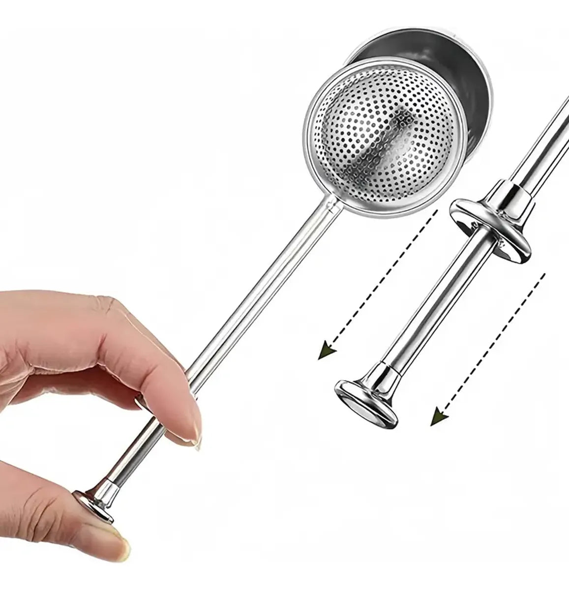 Infusor de Chá Aço Inox Redondo 18cm