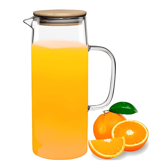 Jarra de Vidro com Tampa de Bambu 1,2L