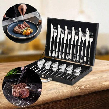 Jogo de Talheres 24 Peças Inox com Maleta