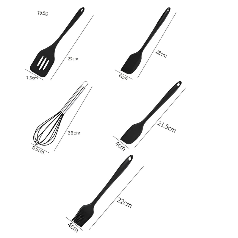 Kit 5 Utensílios de Cozinha em Silicone