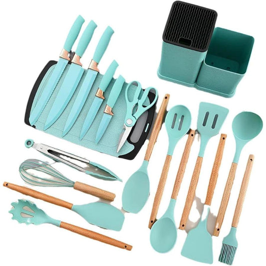 Kit Utensílios de Cozinha de Silicone 19 Peças