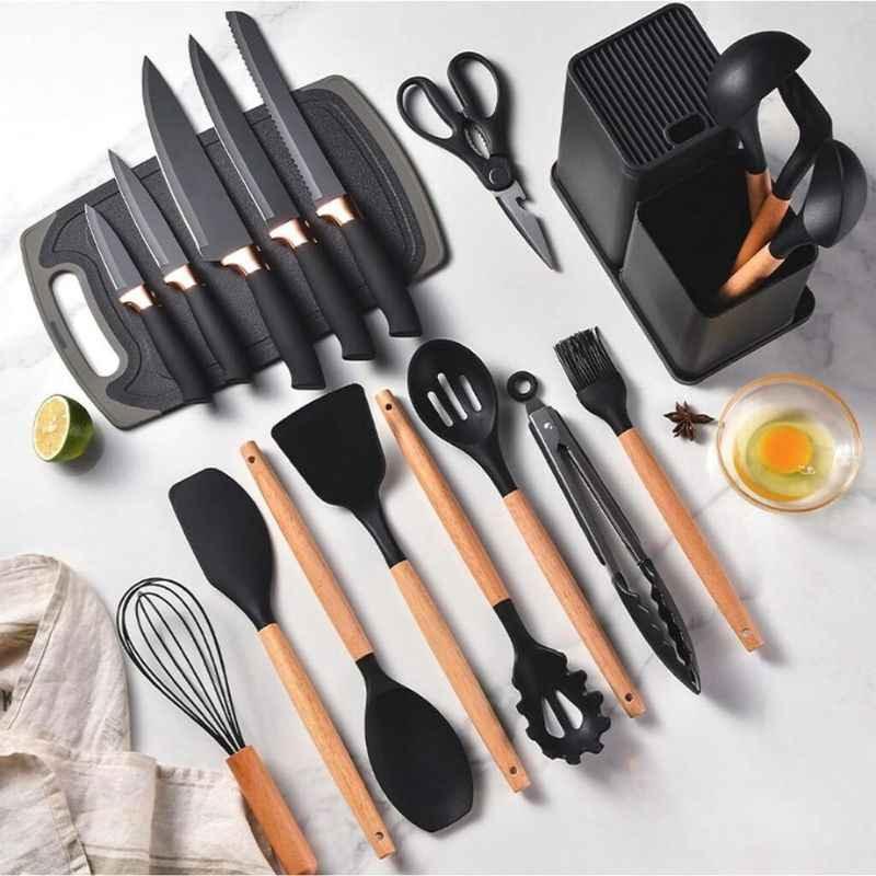 Kit Utensílios de Cozinha de Silicone 19 Peças