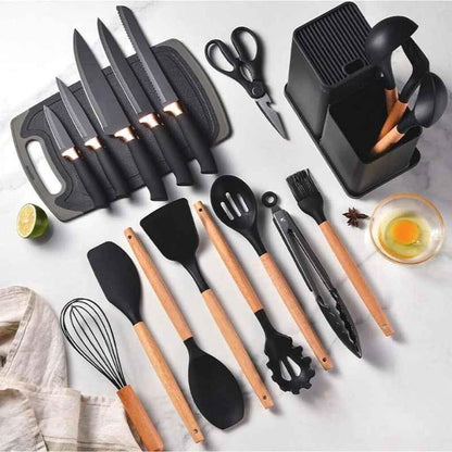 Kit Utensílios de Cozinha de Silicone 19 Peças
