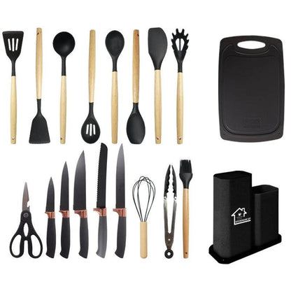 Kit Utensílios de Cozinha de Silicone 19 Peças