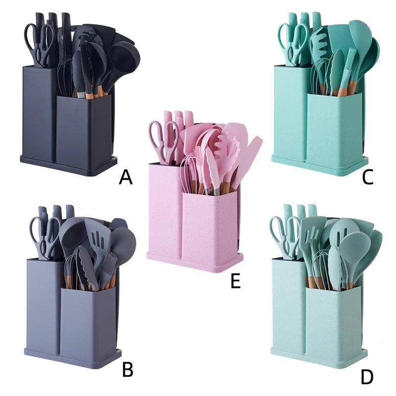 Kit Utensílios de Cozinha de Silicone 19 Peças