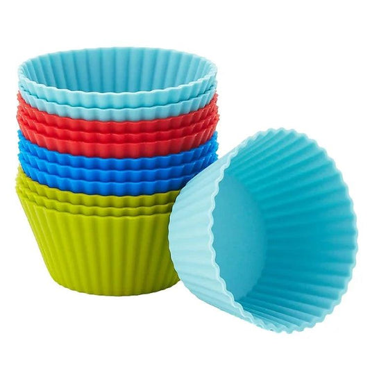 Kit 12 Forminhas de Silicone Para Cupcake e Muffins