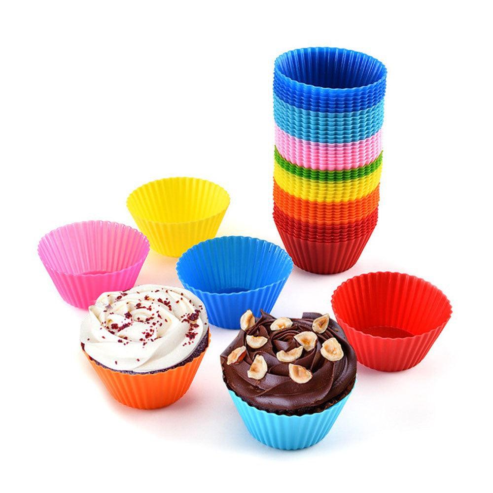 Kit 12 Forminhas de Silicone Para Cupcake e Muffins