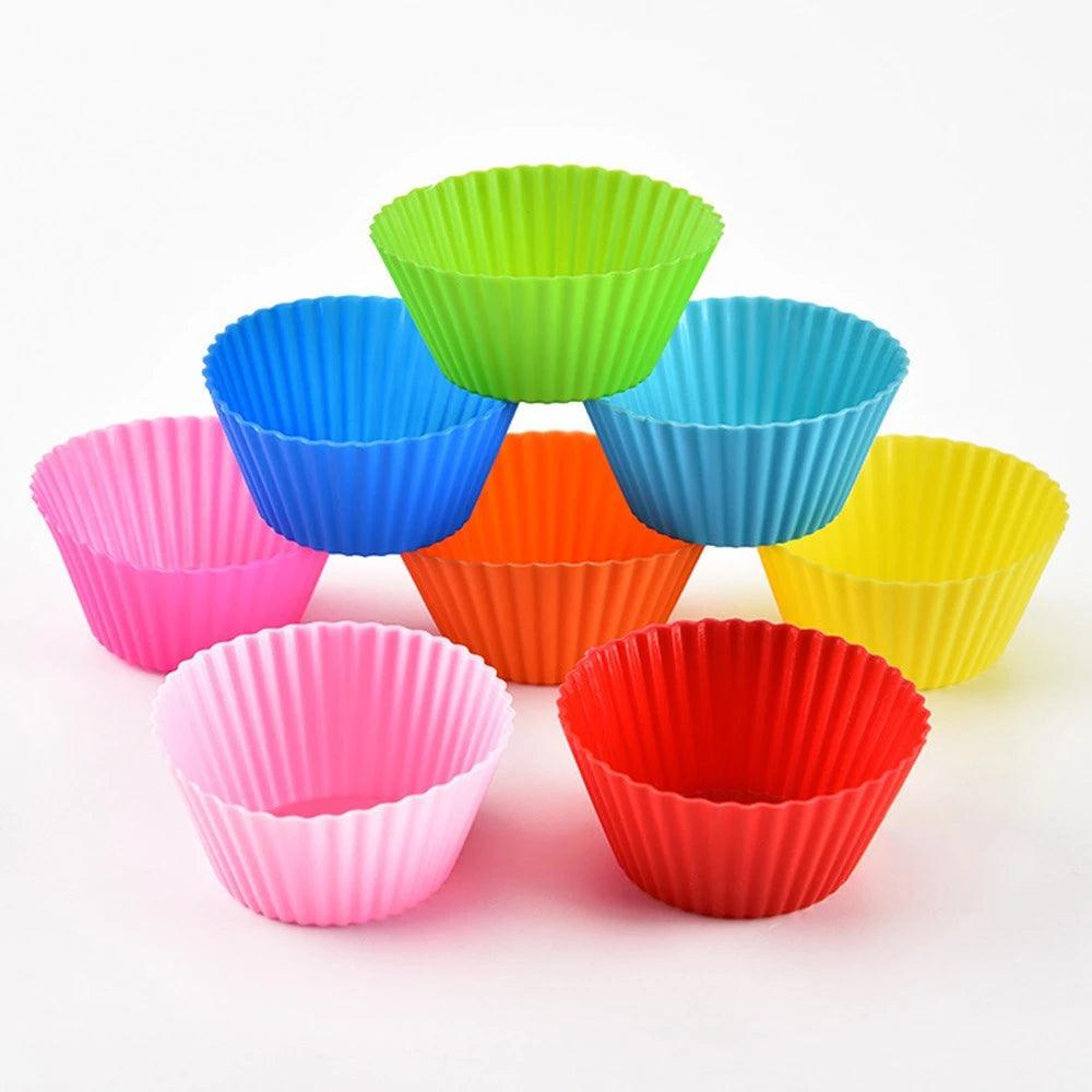 Kit 12 Forminhas de Silicone Para Cupcake e Muffins