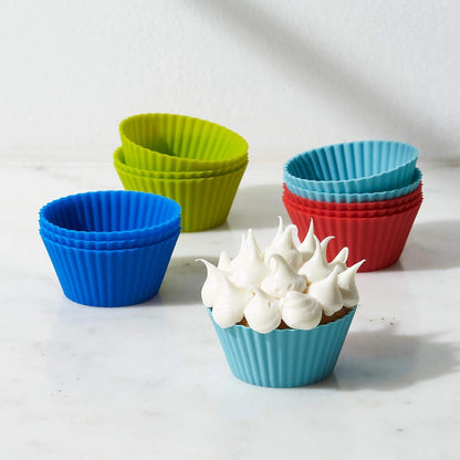 Kit 12 Forminhas de Silicone Para Cupcake e Muffins