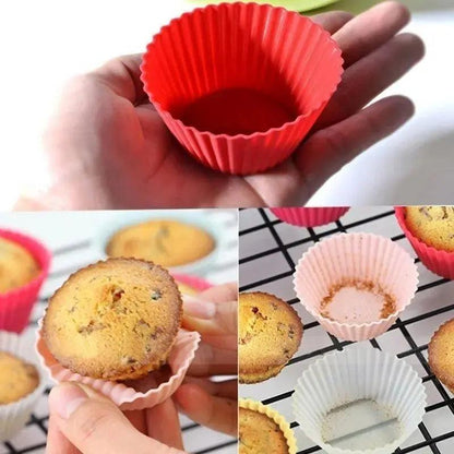 Kit 12 Forminhas de Silicone Para Cupcake e Muffins