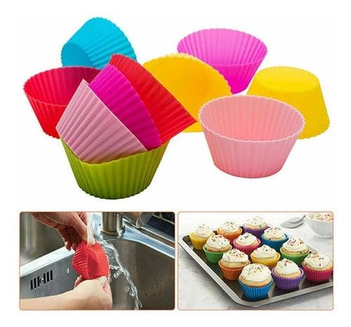 Kit 12 Forminhas de Silicone Para Cupcake e Muffins