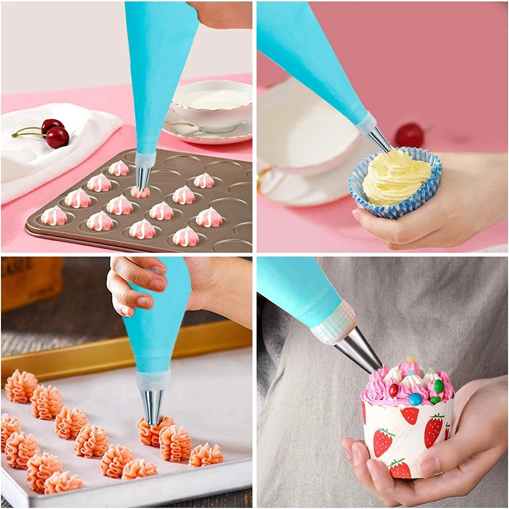 Kit Saco de Confeitar de Silicone Com 23 Bicos Para Decoração