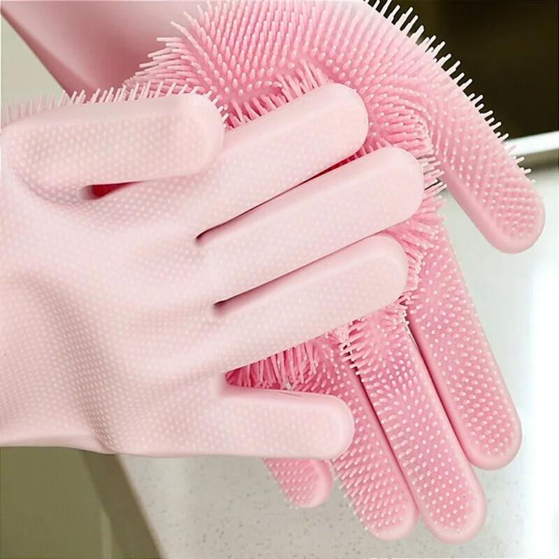 Luvas Com Cerdas de Silicone LavaFácil