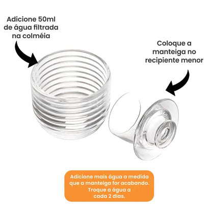Manteigueira de Vidro Francesa Colmeia 150g