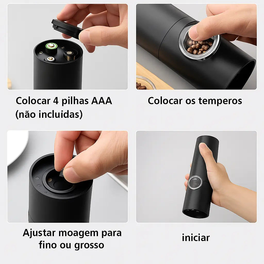 Moedor de Pimenta e Sal Elétrico SpiceMill