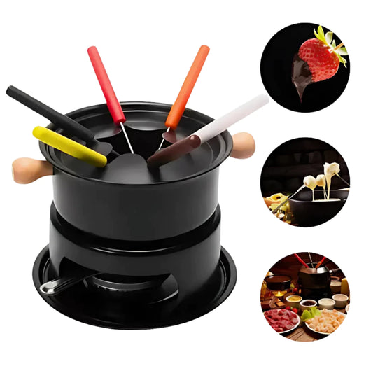 Panela de Fondue Inox Com 11 Peças FondueSet