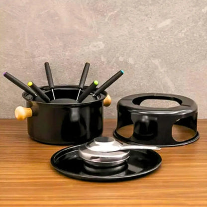 Panela de Fondue Inox Com 11 Peças FondueSet