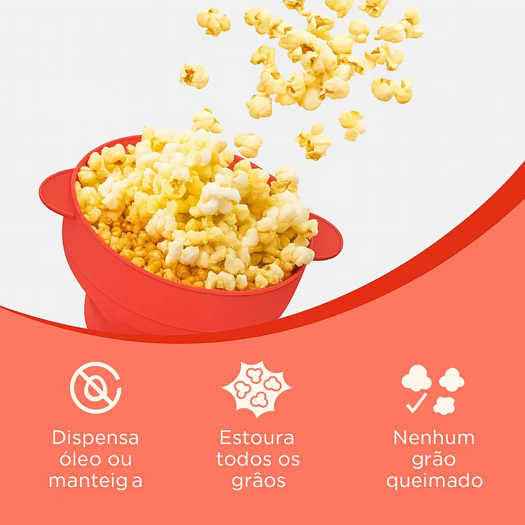 Pipoqueira para Microondas de Silicone Grande