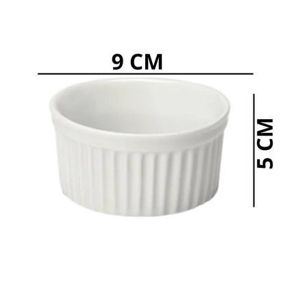 Kit 4 Ramequim Porcelana Canelado