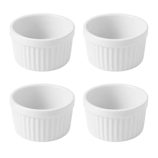 Kit 4 Ramequim Porcelana Canelado