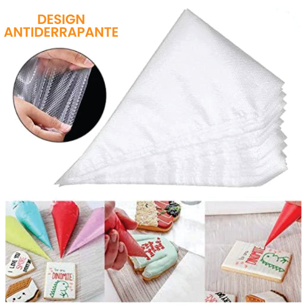 Saco de Confeitar Descartável Resistente 100 Unid.